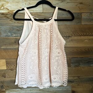 Pink Crochet Tank